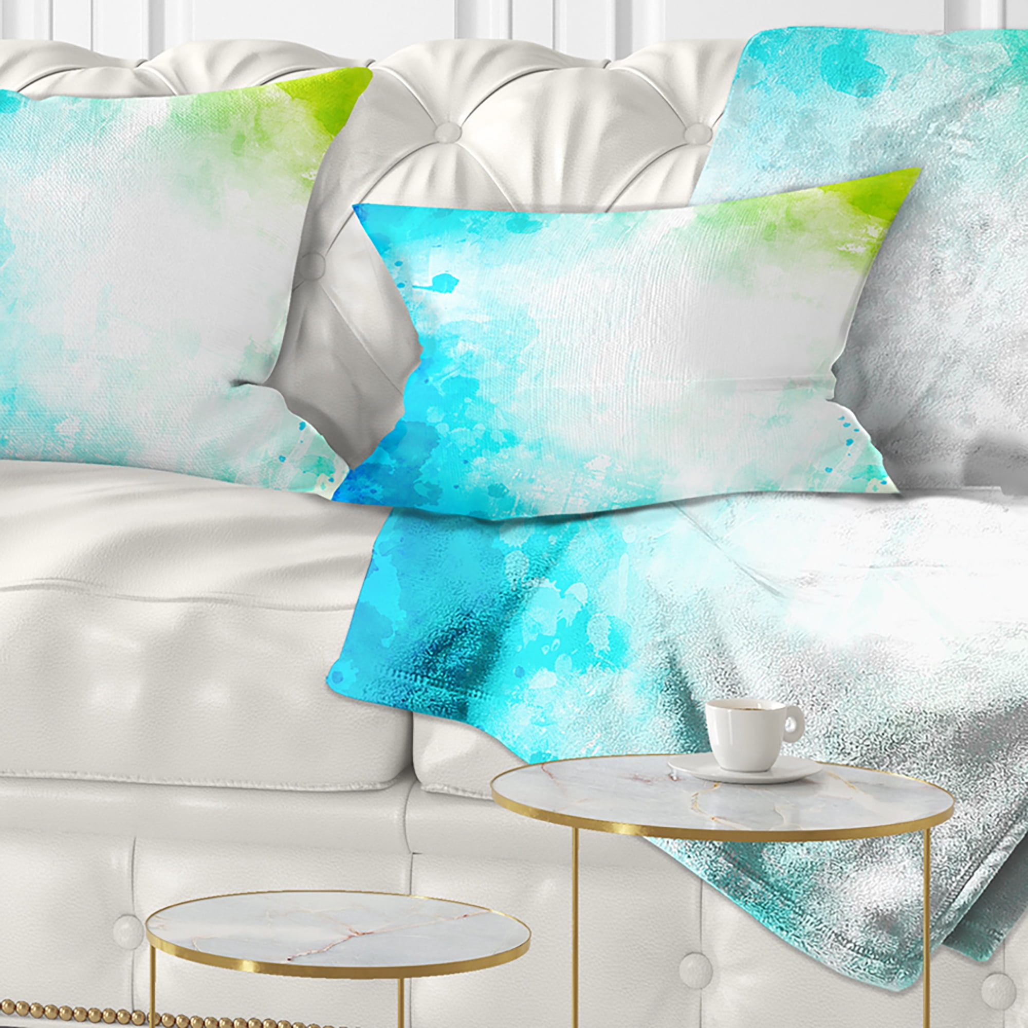 Designart Abstract Watercolor Art - Abstract Throw Pillow - 12x20