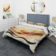 thumbnail image 1 of Designart "Abstract Waves in Burnt Orange IV" Modern Bedding Covert Set - Abstract Minimalism Orange Abstract Bed Set With 2 Shams, 1 of 6