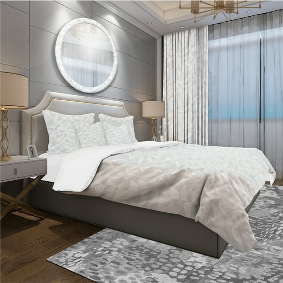 Designart 'Abstract White Geometric Pattern' Scandinavian Duvet Cover Set