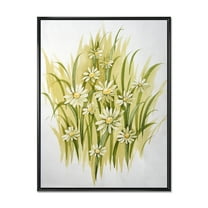 Designart 'Abstract White Meadow Flowers' Traditional Framed Canvas Wall Art Print