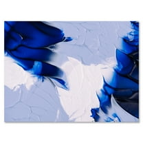 Designart ' Abstract White and Blue Grey Waves ' Modern Canvas Wall Art Print