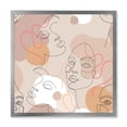 thumbnail image 1 of Designart 'Abstract Woman Portraits With One Line ' Modern Framed Art Print, 1 of 4