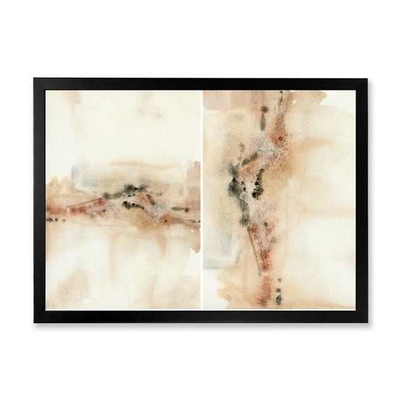 Designart 'Abstract Yelllow Red Beige and Pink Spots Pastel' Modern Framed Art Print