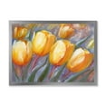 thumbnail image 1 of Designart 'Abstract Yellow Blooming Tulips' Traditional Framed Art Print, 1 of 4