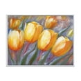 thumbnail image 1 of Designart 'Abstract Yellow Blooming Tulips' Traditional Framed Canvas Wall Art Print, 1 of 5