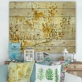 thumbnail image 1 of Designart 'Abstract Yellow Flower Grunge Art' Modern Print on Natural Pine Wood, 1 of 5