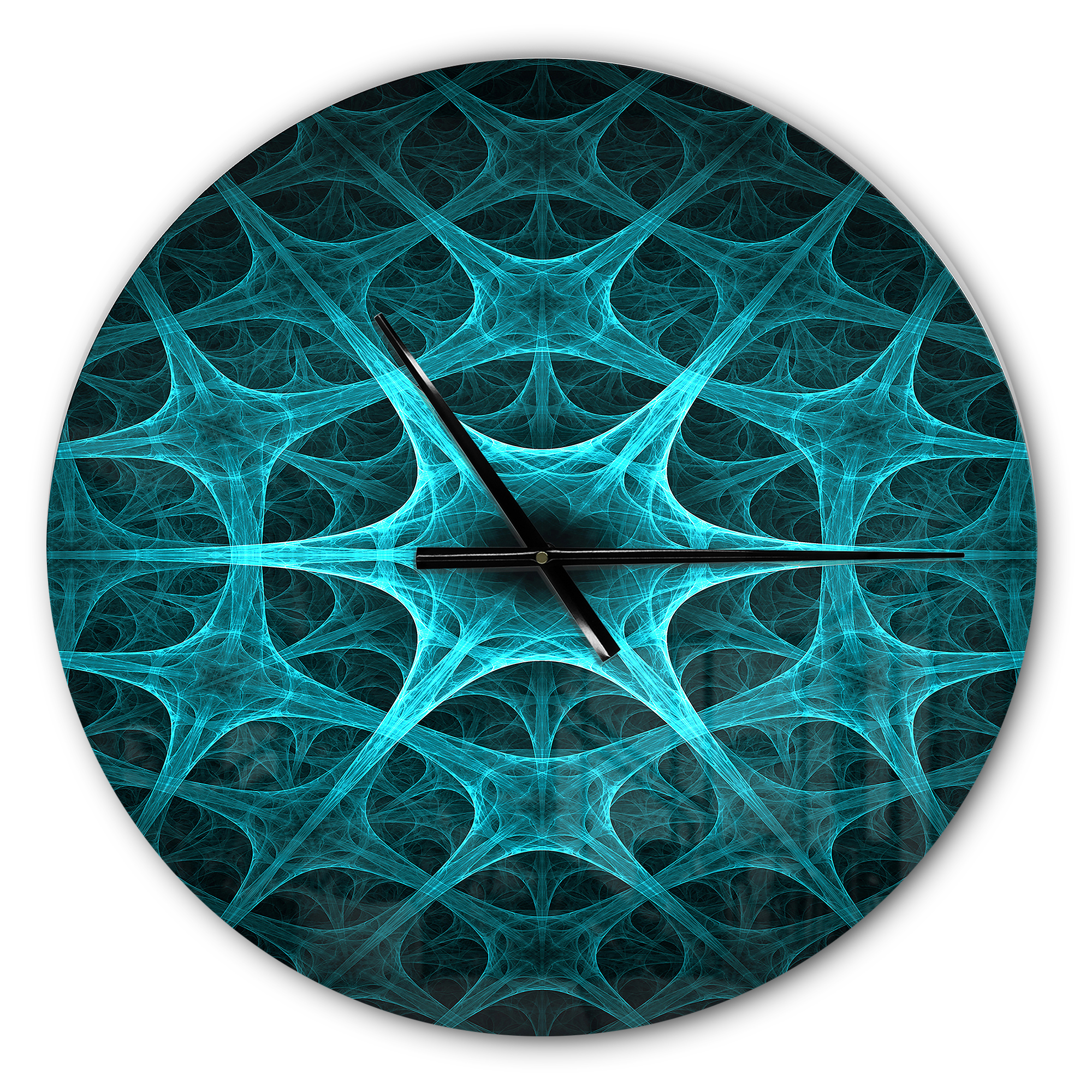 Designart 'Abstract blue ice flower ' Modern wall clock