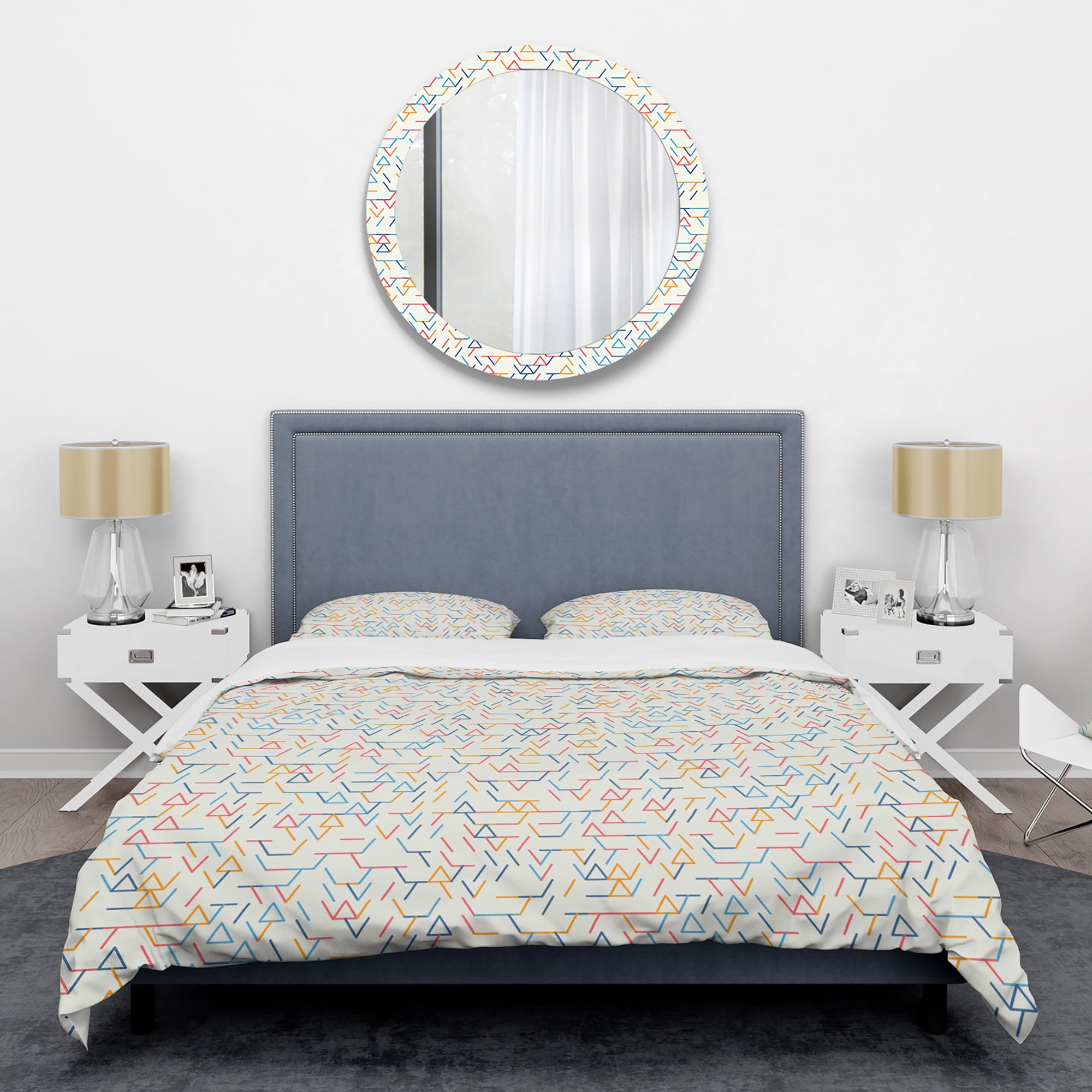 Designart 'Abstract geometric background. pattern.' Mid-Century Modern Duvet Cover Set