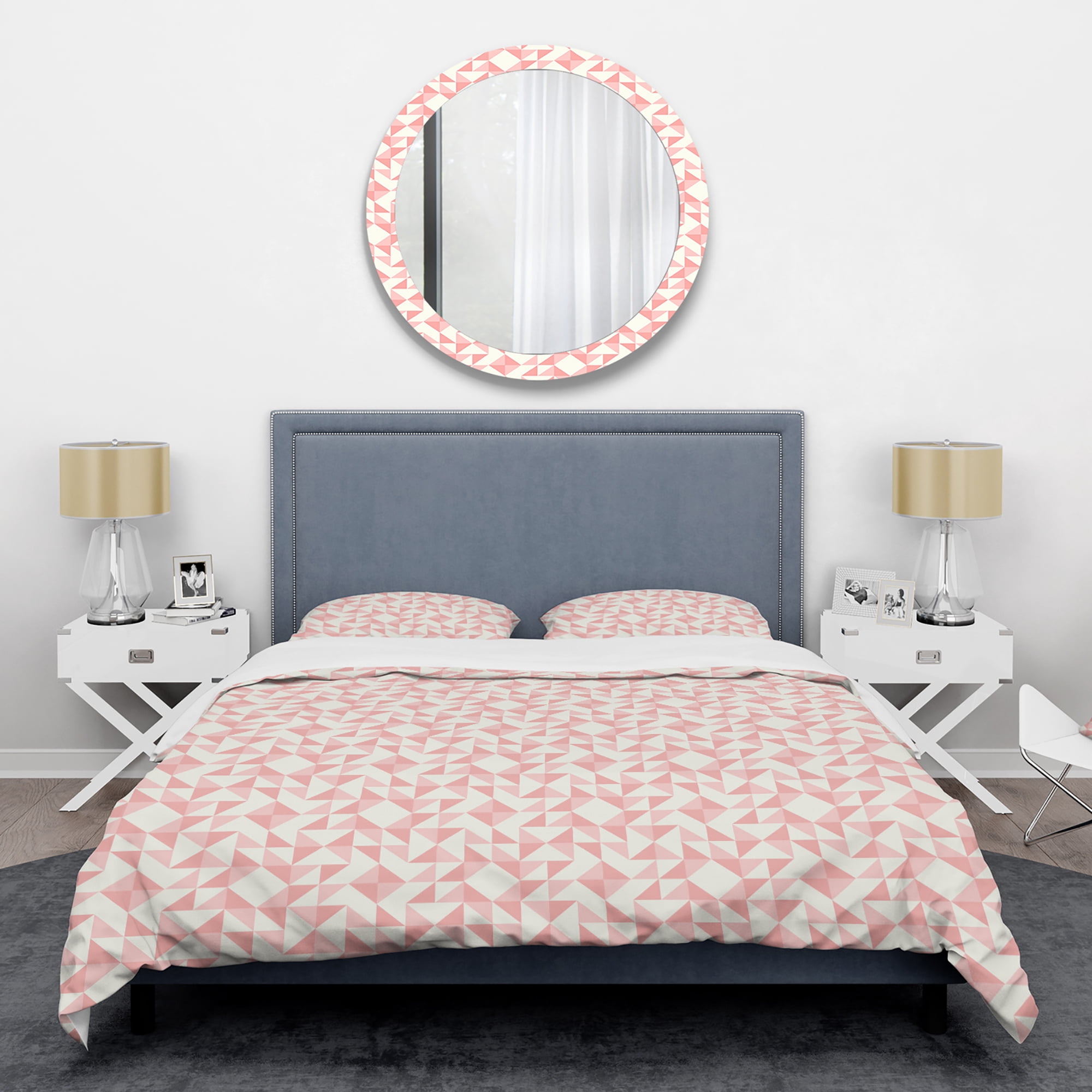 Designart 'Abstract geometric pattern, patchwork quilting' Mid-Century Modern Duvet Cover Set