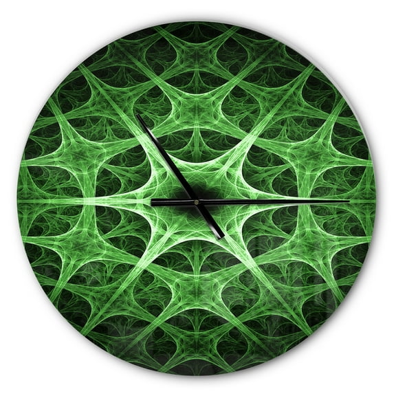 Designart 'Abstract green thorn flower ' Modern wall clock
