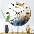 thumbnail image 1 of Designart "Abstract in Dark Blue and Gold V" Fractals Oversized Wall Clock, 1 of 5