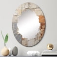 thumbnail image 1 of Designart "Abstract painting I" Abstract Round Wall Mirror - Modern Oval Printed Decorative Oversized Mirror - Multiple Color Options, 1 of 4