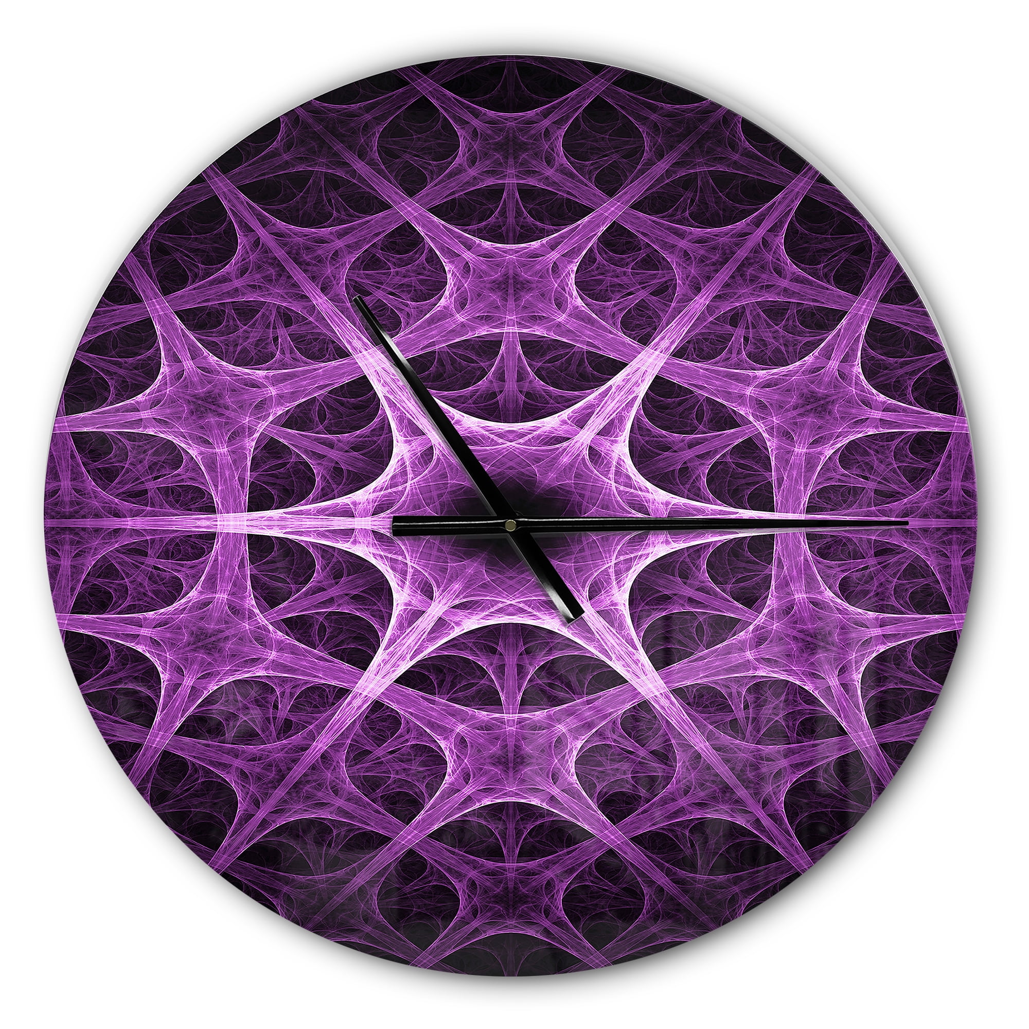 Designart 'Abstract purple thorn flower ' Modern wall clock