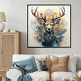 thumbnail image 1 of Designart "Abstracted Antlers of a Deer" Landscapes Floater Framed Wall Art Print, 1 of 7