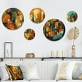 thumbnail image 1 of Designart "Abstracted Cubist Forms II" Abstract Cubism Metal Wall Art Set of 5 Piece, 1 of 5