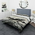 thumbnail image 1 of Designart "Abstracted Flight Path of the Plane" Plane Bedding Covert Set - Modern Grey Transportation Bed Set With 2 Shams, 1 of 6