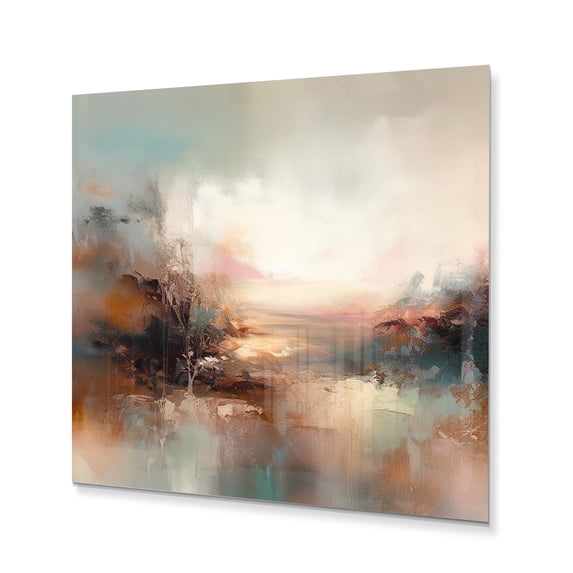 Designart "Abstracted Nature in Brown I" Abstract Landscape Metal Wall Decor