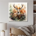 thumbnail image 1 of Designart "Abstracted Nature with a Deer" Landscapes Canvas Print, 1 of 5