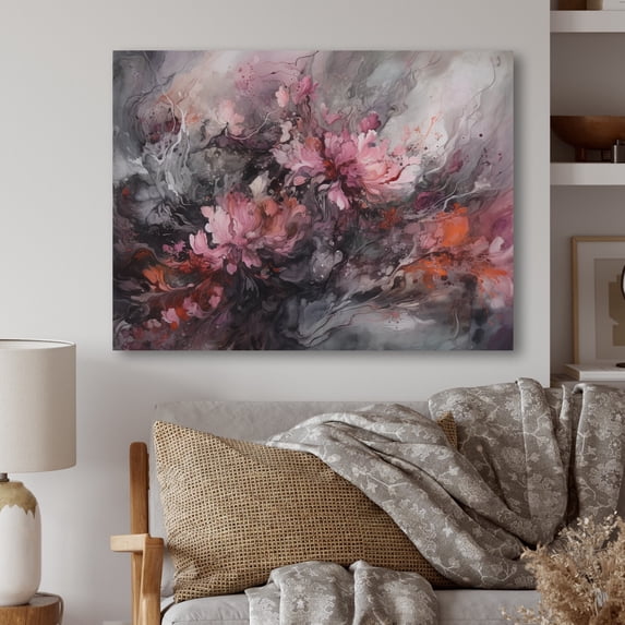 Designart "Abstracted Persian Harmonies Of Nature" Abstract Floral Canvas Wall Art