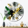 thumbnail image 1 of Designart "Abstracted Perspectives in Yellow and Green II" Abstract Oversized Wall Clock, 1 of 5