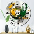thumbnail image 1 of Designart "Abstracted Perspectives in Yellow and Green V" Abstract Oversized Wall Clock, 1 of 5