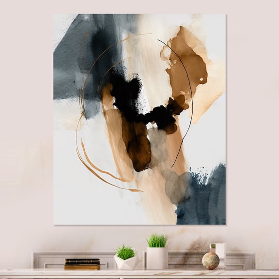 Designart "Abstracted Roses I" Abstract Floral Metal Wall Art