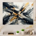 thumbnail image 1 of Designart "Abstractions in Gold and Grey I" Abstract Shapes Metal Art Living Room, 1 of 5