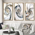 thumbnail image 1 of Designart "Abundance in Light Blue Spiral Design II" Fractals Framed Wall Art Set Of 3 - Blue Transitional Frame Gallery Wall Set For Home Decor, 1 of 6