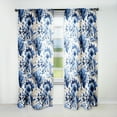 thumbnail image 1 of Designart "Acanthus Leaves In Cobalt Blue I" Floral Blue Curtain 1 Panel, 1 of 6