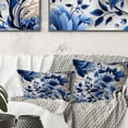 thumbnail image 1 of Designart "Acanthus Leaves In Cobalt Blue I" Floral Printed Throw Pillow, 1 of 5