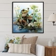 thumbnail image 1 of Designart "Adorable Frog Portrait By The Pond II" Frogs & Toads Floater Framed Wall Art Prints, 1 of 5