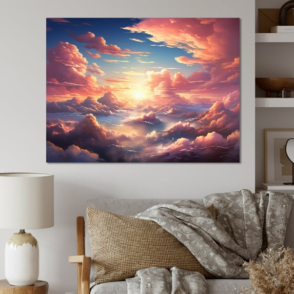 Designart "Adorable Scenic Clouds II" Clouds Canvas Art Print