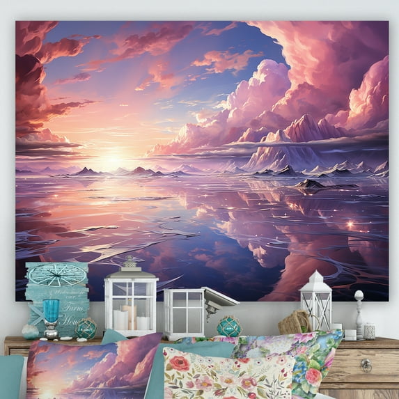 Designart "Adorable Scenic Clouds IV" Clouds Wall Art Living Room