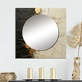 thumbnail image 1 of Designart "Adorned Gold and Black Pottery IV" abstract spirals White Large Square Mirror - Square Bedroom Mirror Printed Wall Decor - Modern Square Printed Wall Mirror Art, 1 of 5