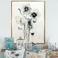 thumbnail image 1 of Designart "Adorned Violets In Black And White" Violets Floater Framed Wall Decor, 1 of 5