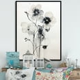 thumbnail image 1 of Designart "Adorned Violets In Black And White" Violets Floater Framed Wall Decor, 1 of 5