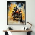 thumbnail image 1 of Designart "Adventure In An Industrial Motorcycle" Motorcycle Floater Framed Canvas Prints, 1 of 5