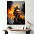 thumbnail image 1 of Designart "Adventure On The Yellow Dirt Bike" Motorcycle Wall Art Prints, 1 of 7