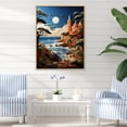 thumbnail image 1 of Designart "Adventure Papercut Coastal Seaside painting I" Nautical & Beach Floater Framed Canvas Wall Art, 1 of 7