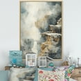 thumbnail image 1 of Designart "Adventure Scene: Waterfall in Gold & Grey II" Waterfall Floater Framed Canvas Art Print, 1 of 5