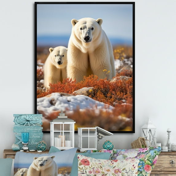 Designart "Adventures in Churchill, Canada III" Animals Floater Framed Wall Art Print