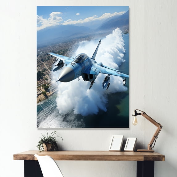 Designart "Aerial Dominance Of A Military Jet" Military Canvas Prints