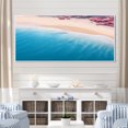 thumbnail image 1 of Designart "Aerial Majesty Tropical Beach Waves II" Oversized Beach Framed Wall Art - Coastal Beige Beach & Ocean Entryway Framed Wall Art Print, 1 of 7
