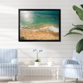 thumbnail image 1 of Designart "Aerial View Green Coastal Beach IV" Beach Framed Wall Art Decor - Coastal Beige Beach & Ocean Bedroom Framed Canvas Wall Art, 1 of 6