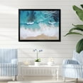 thumbnail image 1 of Designart "Aerial View Waves of White and Blue I" Coastal Framed Wall Art Decor - Coastal Blue Coastal Beach Entryway Framed Wall Art, 1 of 6