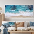 thumbnail image 1 of Designart "Aerial View Waves of White and Blue I" Extra Large Coastal Framed Wall Art - Coastal Blue Coastal Beach Entryway Framed Wall Art Print, 1 of 7