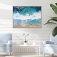 thumbnail image 1 of Designart "Aerial View Waves of White and Blue IV" Coastal Framed Wall Art - Coastal Blue Coastal Beach Living Room Framed Canvas Art, 1 of 6