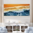 thumbnail image 1 of Designart "Aerial View of Beach in Blue and Orange II" Oversized Coastal Framed Wall Art - Coastal Blue Coastal Beach Bedroom Framed Canvas Wall Art, 1 of 6