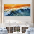 thumbnail image 1 of Designart "Aerial View of Beach in Blue and Orange V" Extra Large Coastal Framed Wall Art - Coastal Blue Coastal Beach Hallway Framed Wall Art Decor, 1 of 7