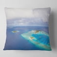 thumbnail image 1 of Designart Aerial View of Maldives Island - Modern Seascape Throw Pillow - 16x16, 1 of 4